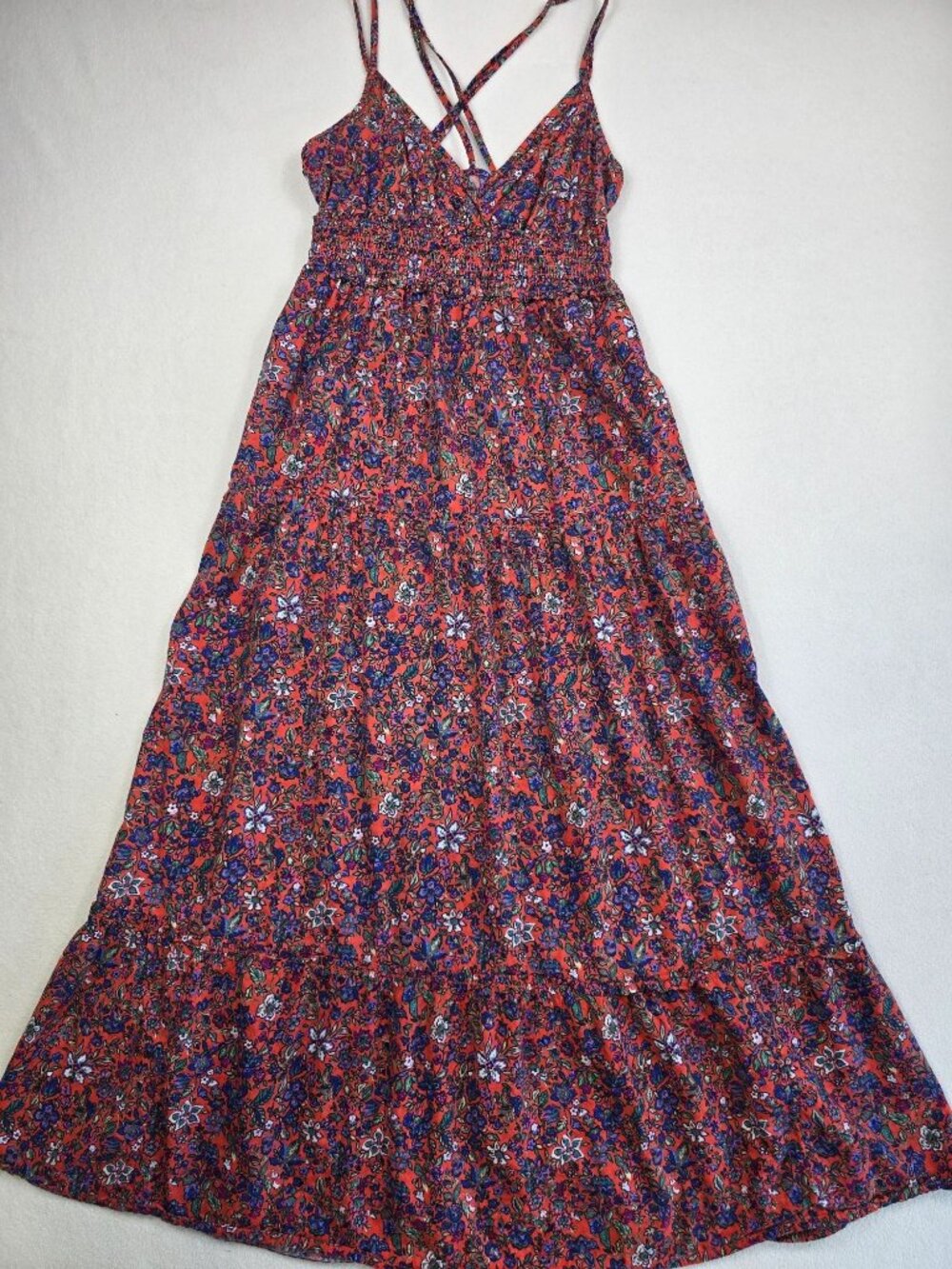 Universal Thread Womens Floral Maxi Dress XS Boho Tiered